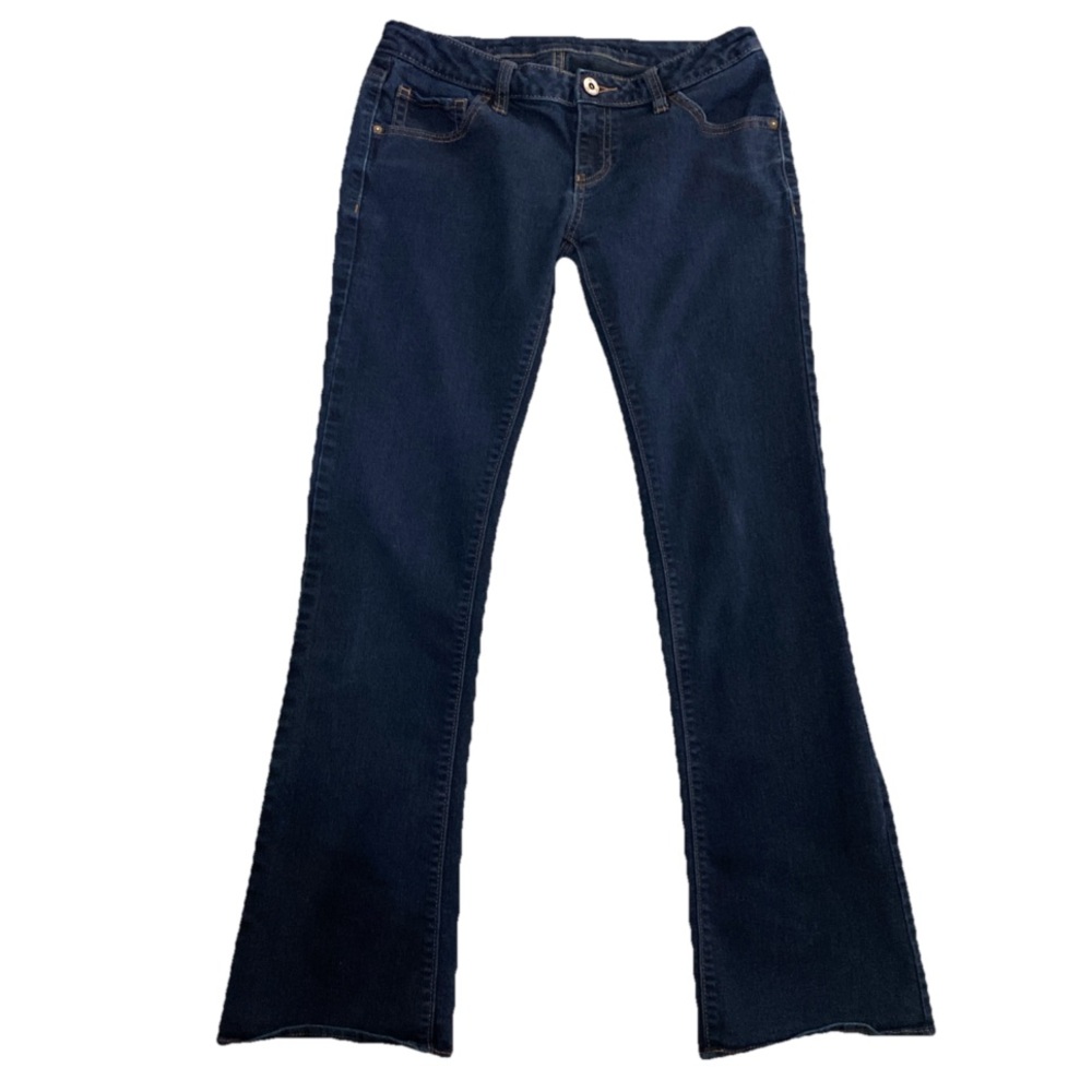 Simply Vera Wang Jeans Womens 4 Blue Dark Wash Low-Rise Flared Bootcut -Flaws